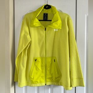 Under Armour Yellow Fleece Zip Up Reflective Details